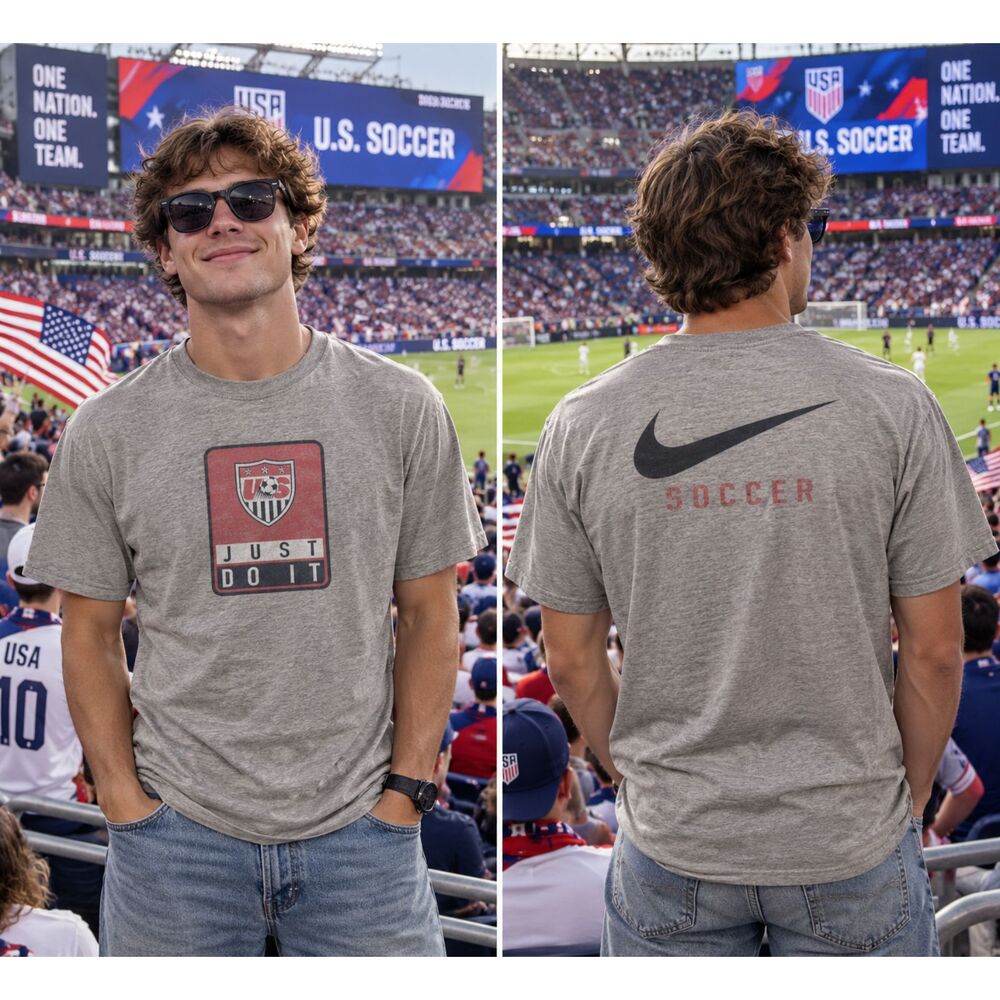 Vintage 90s Nike US Soccer Swoosh T-Shirt USMNT Just Do It USA World Cup Large